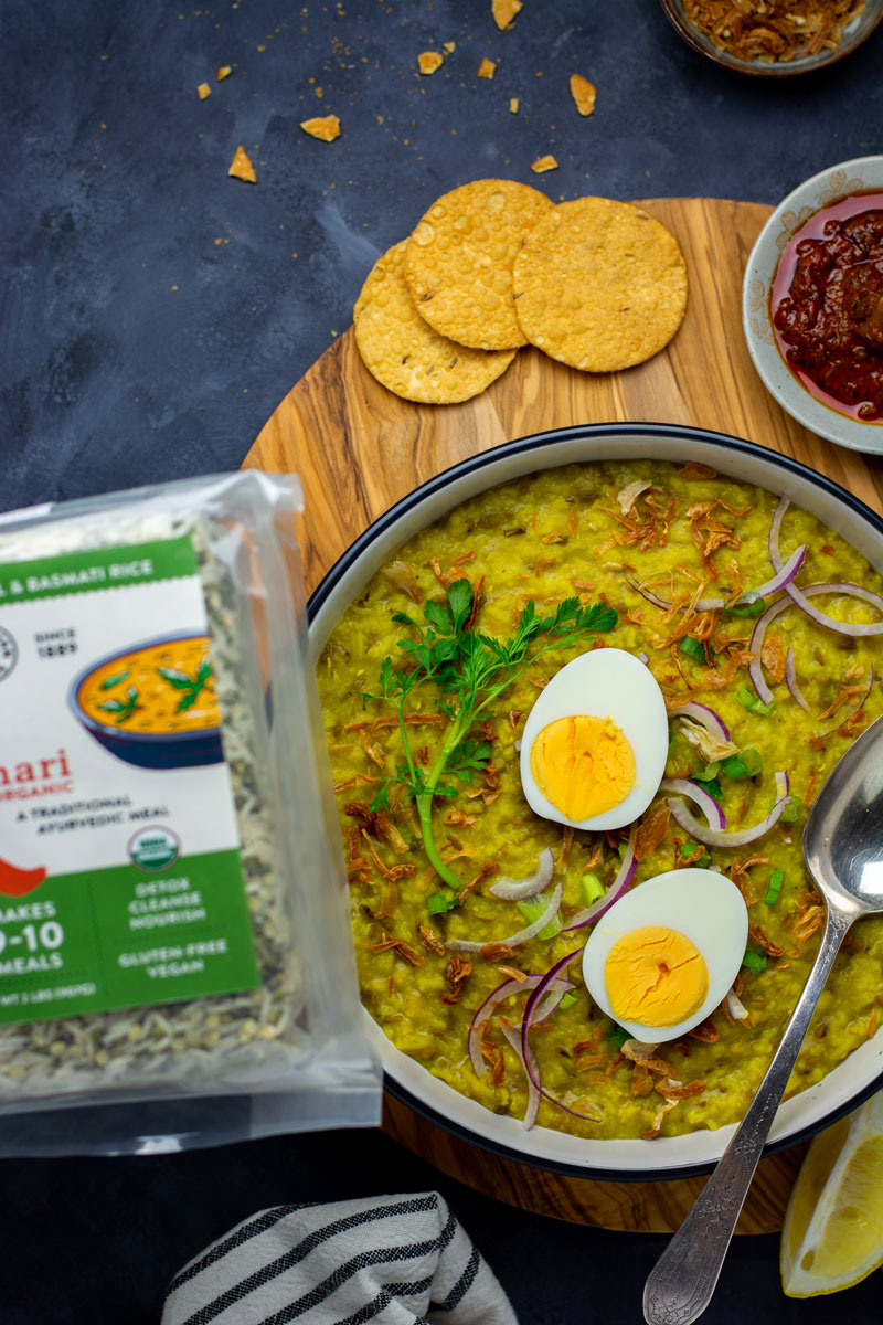 a bowl of prepared kitchari