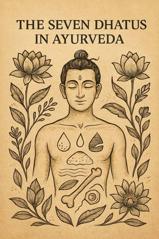 seven dhatus in ayurveda illustration